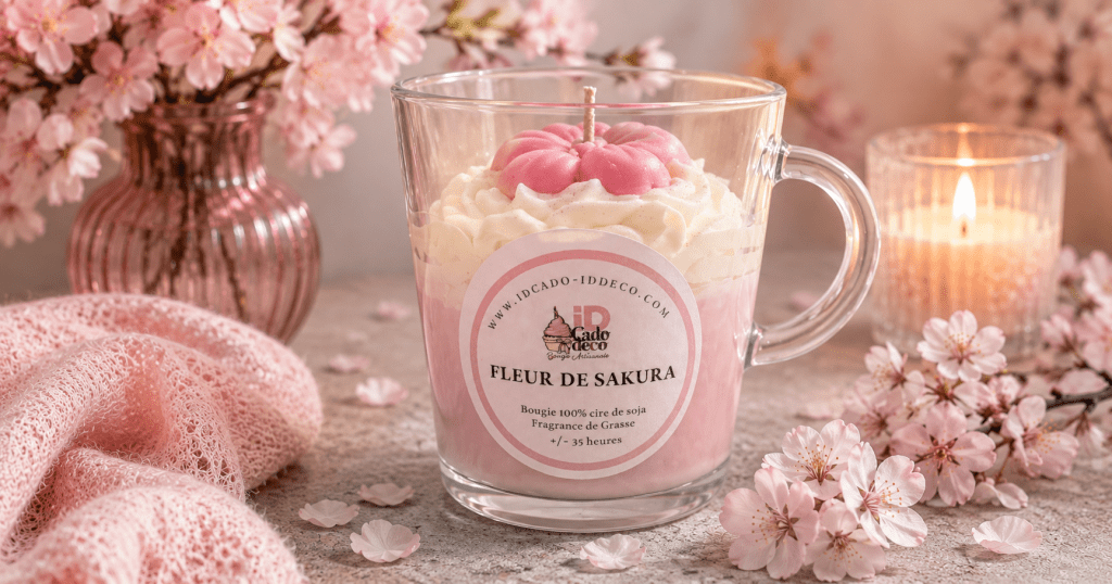 La douceur de la Fleur de Cerisier, bougie Artisanale