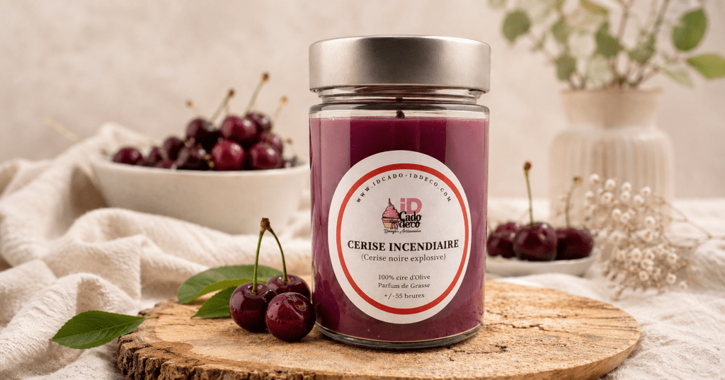 Cerise Noire : une fragrance fruitée et gourmande, Bougie Artisanale