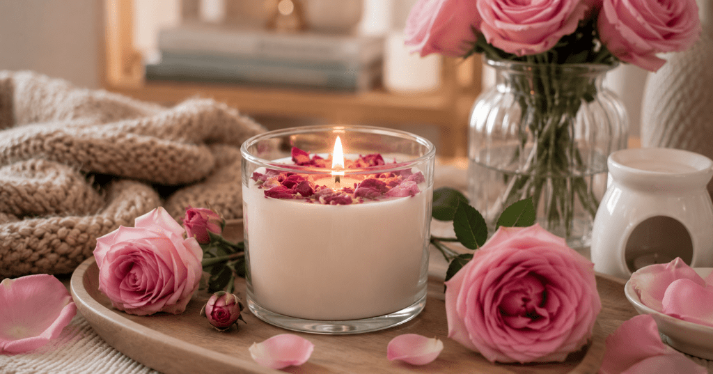 Pourquoi choisir une bougie parfumée à la rose pour chez soi ?