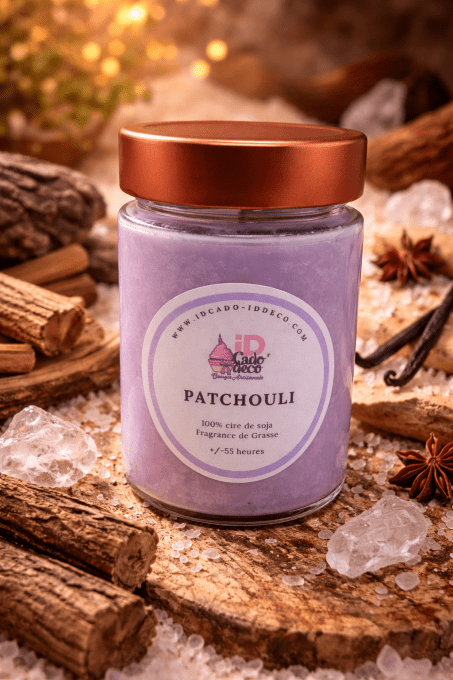 Bougie parfumée patchouli – Ambiance boisée et apaisante