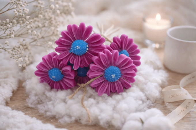 Pack 3 Fleurs en Cire Parfumée Artisanales