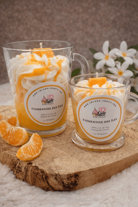Bougie Clémentine monoï - senteur fruitée et exotique