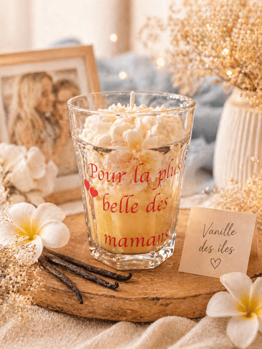 Bougie Vanille des Îles – Cadeau Maman Parfum Exotique