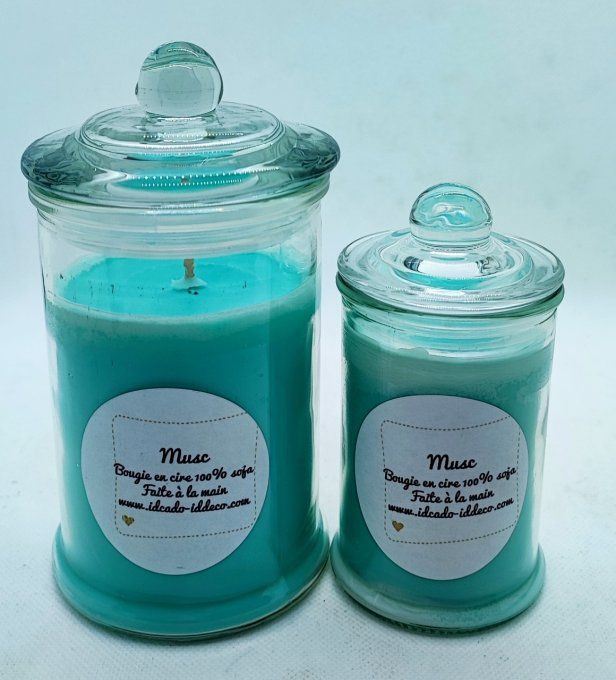 Bougie bonbonnière Musc  senteur intense et envoûtante