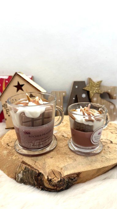 Bougie Rocher praliné - ambiance sucrée et chaleureuse