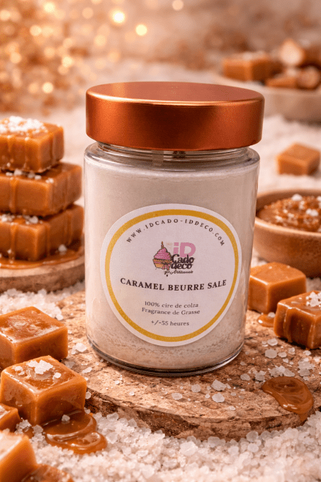 Bougie Caramel Beurre Salé – Parfum gourmand et réconfortant