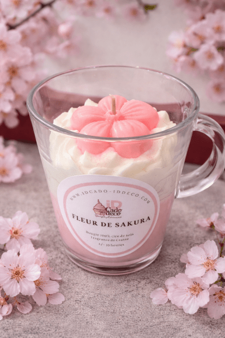 Bougie fleur de sakura - Apaisant et zen