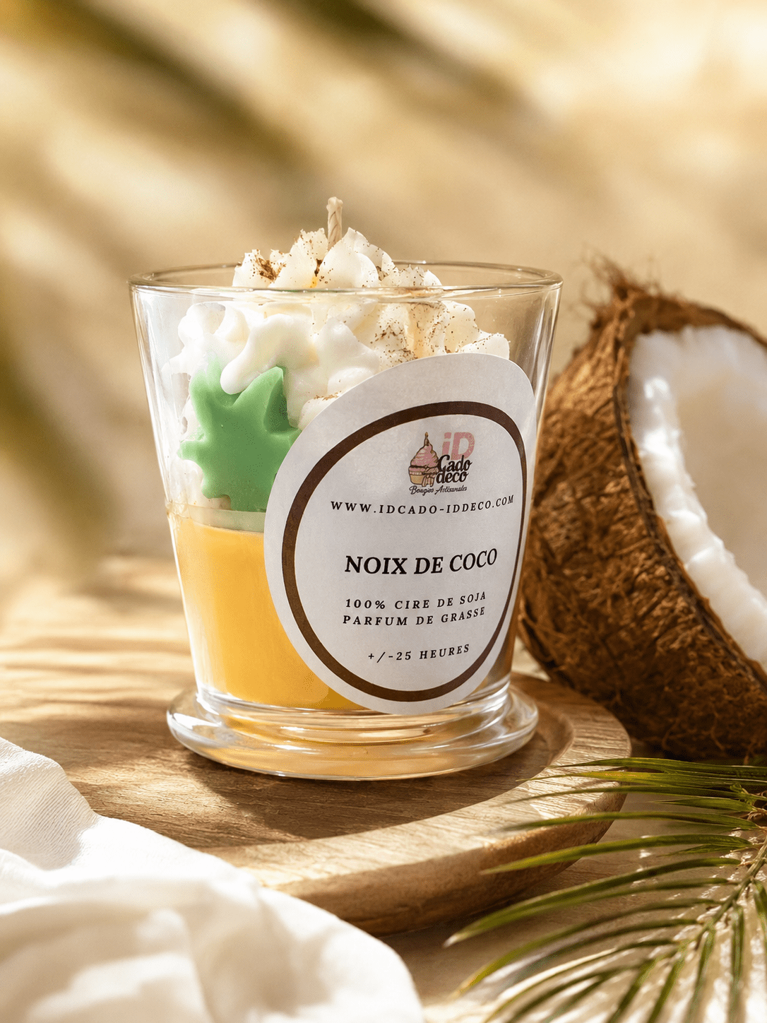 Bougie Gourmande Noix de Coco Artisanale Parfumée