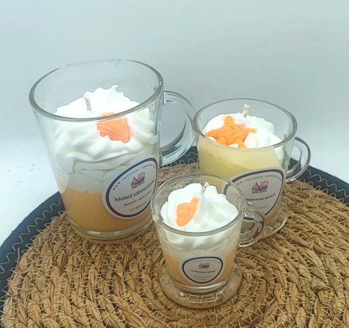 Bougie Clémentine monoï - senteur fruitée et exotique