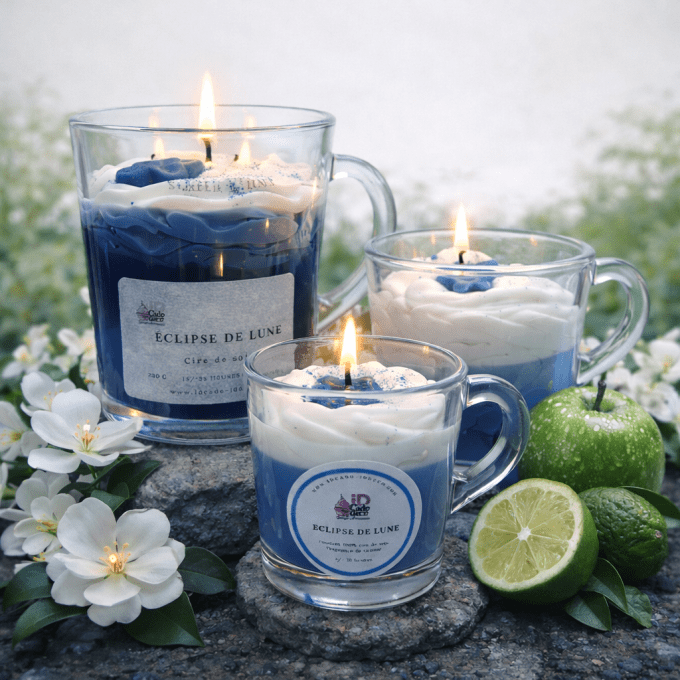 Bougie Éclipse de Lune – Pomme, Musc & Fleurs Blanches