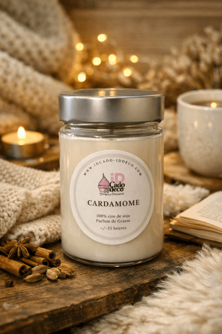 Bougie cardamome : eucalyptus, gingembre & verveine