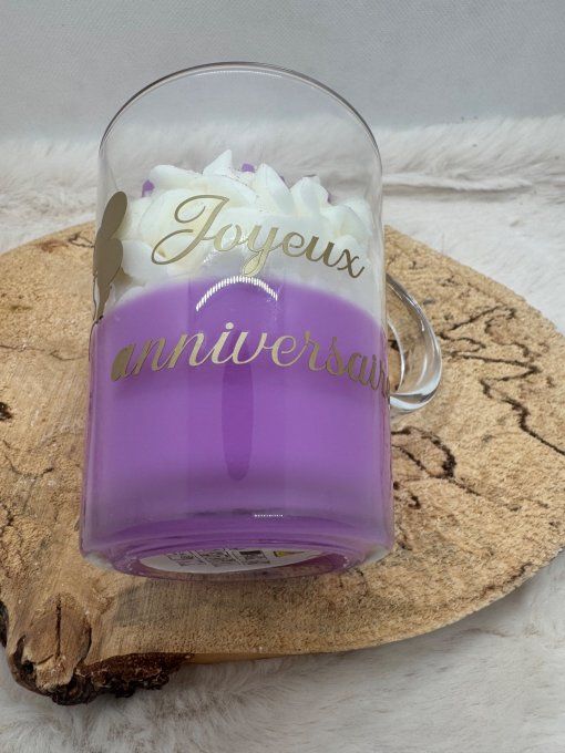 Bougie 230 g en verre transparent avec mèche coton