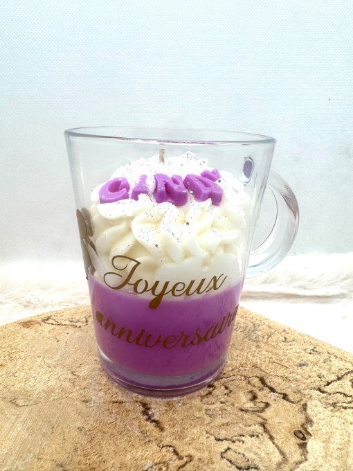 Bougie 230 g en verre transparent avec mèche coton