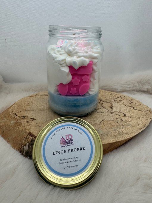 Bougie Linge Propre – Parfum frais et ambiance douce