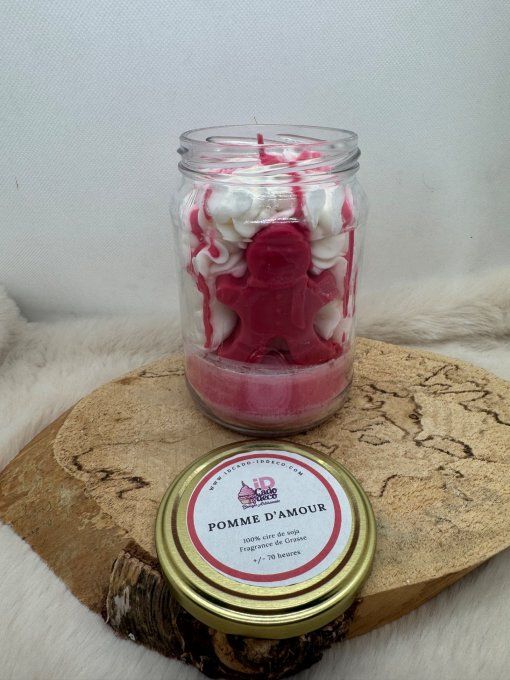 Bougie Pomme d’Amour – Pêche, Fraise & Caramel Gourmand
